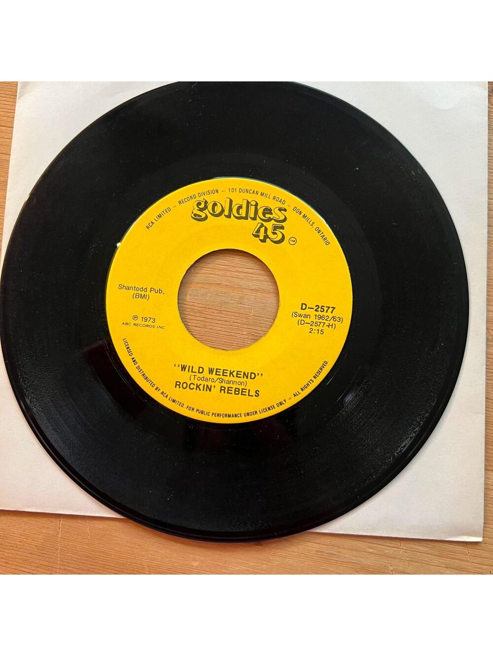Rockin' Rebels - Wild Weekend/Wild Weekend Cha-Cha 45rpm VG+ R90